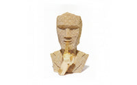 Decorative Bust Textured Bust Statue Resin Sculpture Thoughtful Face Statue Geometric for Art Lovers, Bookshelf, Entryway
