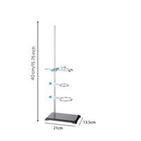 Blue Knobs Clamp Circular Support Stand Rectangular Base Metal Laboratory Stand Functional Support Frame Sturdy