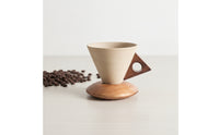 Coffee Mug with Wooden Handle and Coaster Minimalist Coffee Mug Unique Vessel for Home Kitchen