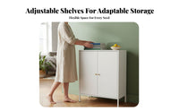 unrestrictedstanding Fluted Door Credenza Modern Design Fluted Glass Door Hutch Adjustable Shelves Storage Cabinet Soft-Close Doors for Homeowners, Families, Interior Decorators, Dining Room, Entryway, Hallway