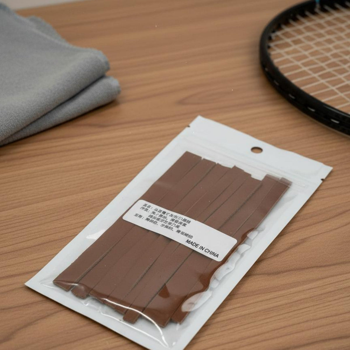 8 Strips Leather String Protector Strip Vibration Dampening Tennis Racket Performance Pad Racket Throat Leather Pad for Advanced Athletes