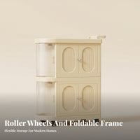 Large Capacity Foldable Two-Tier Nursery Cabinet Folding Baby Cabinet