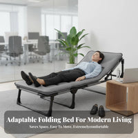 Foldable Design Adjustable Folding Bed adaptable Adjustable Reclining Lounger Quick Setup Single bed No Installation Required for Office Workers, Caregivers, Hospital, journey, Outdoor, Camping