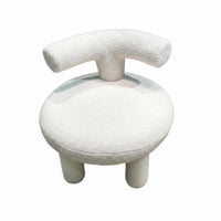 Soft & Comfortable Abstract-Back Soft Chair Modern Minimalist children's Seating Solid Wood Frame Accent Stool Playful Design for Toddlers, Girls, Parents, kids' Room, Playroom, Nursery, Entryway