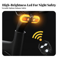 Bike Turn Indicators 5 Lighting Modes Remote Control Bike Rear Light Detachable Design Split Two-Wheeler Turn Notification for Trail Riding