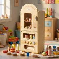 Pretend Play Vending Machine Screen Wooden Vending Machine Interactive for Kids, Toddlers, Playroom, Classroom, Preschool