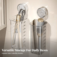Suction Cup Waving Iron Holder Space-Saving Wall Mounted Hair Straightener Rack Strong Adhesion Washroom Vanity Organizer for Women, Adults, Washroom