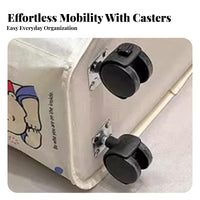 Foldable Underbed Container adaptable Rolling trolley Easy Assembly for Parents