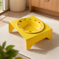 Elevated Pet Feeder with Anti-Tip Stand for Cats and Small Dogs, UFO-Shaped Bowl for Food or Water
