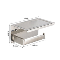 Rustproof Bathroom Tissue Holder with Shelf Compact Wall Mounted Bathroom Tissue Holder Sturdy Hardware Sturdy for Apartment