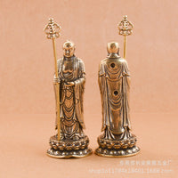 Miniature Pure Brass Ksitigarbha Bodhisattva Statue