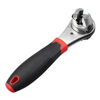 Metric Adjustable Ratcheting Wrench Ergonomic Wrench with Ratchet Compact Spanner Chrome for Mechanics, Car Maintenance