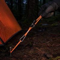 Self-Locking Windproof Tent Rope Adjuster with Reflective Guy Line and Carabiner for Outdoor Camping