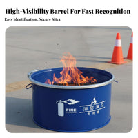 Heat-Resistant Fire Drill Training Barrel With Handles Metal Fire Barrel Efficient Airflow Steel Incinerator Drum for Facility Managers, Property Owners, Worksites, Backyard, Outdoor Areas, Garden