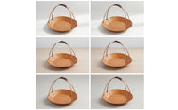 Handmade Bamboo Tray with Handle Natural Woven Serving Tray Lightweight Woven Basket with Handle Decorative for Hosts