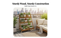 Mobile with Lockable Wheels 3-Tier Display Rack Space-Saving 3-Tier Foldable Rolling Shelf Sturdy Construction Plant Stand Thickened Frame for Home Decorators, Apartment Dwellers, Homeowners, Balcony, Indoor, Living Room, Sunroom