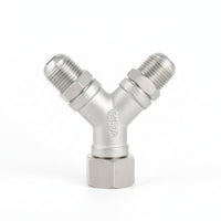 Stainless Steel Y-Shaped Connector Metal Body Three-Way Connector Pressure Washer Adapter Sturdy