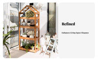 Multi-Functional House-Shaped Shelving Unit Multifunctional Plant Stand Floor-Standing Design Display Rack Freestanding for Homeowners, Gardeners, Students, Balcony, Living Room, Patio, Garden