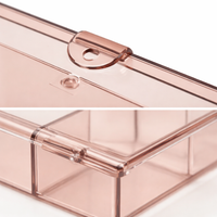 Acrylic Jewelry Accessory Box, 2 Tier Compartment Storage with Lid, Organizer for Vanity Table and for Shelves, Multi Layer Desktop