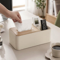Tissue Paper Holder for Office Desk and Home Office, Leather Tissue Box with Stitched Edge, Facial Tissue Box Holder, Car Tissue Box Cover