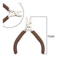 Brown Handles Jewelry Making Plier Metal Body Wire Working Plier Silver Toned Craft Tool Polished Finish for DIY Crafting