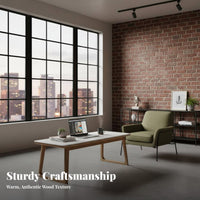 Sintered Stone Top double-tierlevel Rectangular Table sturdy Wood Frame Living Room Furniture Small Space space-efficient Household Furnishing Modern Design for Apartment Dwellers, Homeowners, Office Workers, Home, Lounge Area, Bedroom