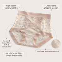 Shapewear Shorts for Women High Waist Firm Control with Jacquard Pattern, Breathable Cellulosic Fiber Boyshort Style Girdle for Everyday Wear