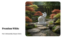 2 Pieces Chinese Gate Pier Elephant Stone White Marble Elephant Statue Traditional Design Outdoor Decoration for Homeowners, Patio, Home Decor