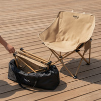 Portable Outdoor Folding Moon Chair Ultralight Camping Fishing Stool