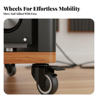 Movable with Casters Audio Equipment Rack Enhanced Sound Stability Rolling Amplifier Cabinet Heavy Duty Steel Frame Multi-Tier Audio Equipment Shelf High Load Capacity for Audiophiles, Home Theater Enthusiasts, Studio, Living Room