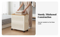 Collapsible Rolling Crate Foldable Storage Bin Large Capacity for Living Room