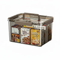 Clear Lidded Tote With Handles Latching Clear container Stackable Design for Families