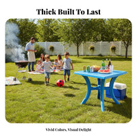 Long-Lasting Plastic Table and Chair Set Easy to Clean Outdoor Table and Chairs Resistant Plastic Patio Furniture Set Low Maintenance for Business Owners, Party Hosts, Night Market, Food Stall, Barbecue, Backyard