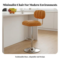 With Backrest Adjustable Pedestal Stool Modern Design Adjustable rotating Pedestal Seat Built-in Footrest Counter Chair Padded padding for Bar Owners, homeowners, Renters, Cafe, Restaurant, Kitchen Island, Dining Room