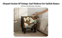 Distressed Finish Tall floral Print drawer cabinet French rustic & design complimentarystanding Drawer Cabinet Vintage Design Bedside Table Sturdy Construction for Interior Decorators, homeowners, Bedroom, Corner Space, Living Room, Entryway