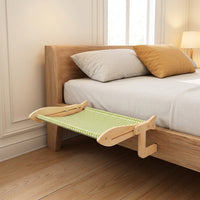 Hanging Cat Bed Window Cat Bed Balcony Cat Bed Cat Hammock, Foldable Wood Frame with Woven Mat, Space Saving Perch for Indoor Cats Balcony Patio
