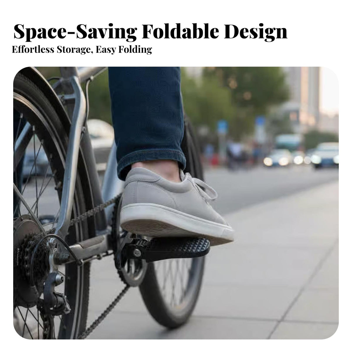 2 Pieces Electric Bike Rear Pedals Space Saving Electric Two-Wheeler Rear Pedals Aluminum Alloy Foot Pegs Sturdy Duty Vehicle