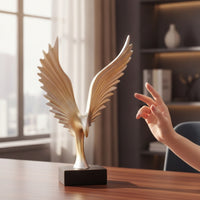 Tabletop Sculpture Elegant Sculpture with Pedestal Unique Highlight Piece for Home