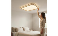 Rectangular LED Ceiling Light High CRI Rectangular Flush Mount Chandelier Modern Crystal Ceiling Light Gold Trim