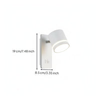 Built-in Switch Wall Lamp with Reading Light Modern Design Bedside Reading Light Adjustable Head Rotatable Wall Sconce Space Saving for Hotel, Study