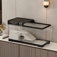 Turtle Tank with Basking Platform Easy to Clean Reptile Enclosure with Ramp