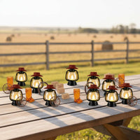 Western Party Centerpiece Tabletop Display Rustic Cowboy Centerpiece Set LED Candle Lights Rustic Country Decoration Set for Wedding