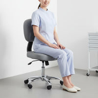 Adjustable Rolling Stool with Backrest Back Support Professional Assistant Stool PU Leather Upholstery Task Chair for Dentists, Nurses