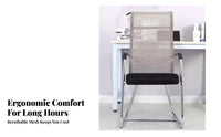 Wheeless Design High-Back Sled Base Chair Ergonomic Support Office Furniture Stable Construction Heavy Duty Frame for Conference Attendees, Students, Big and Tall Users, Reception Area, Waiting Room