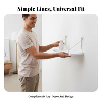 No-Drill Installation Floating Shelf Minimalist Design Hanging Board Shelf Space-Saving Wall-Mounted Storage Multi-Purpose for Homeowners, Decor Enthusiasts, Living Room, Bedroom, Bathroom, Kitchen