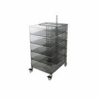 Nordic aesthetic Transparent Rotating Organizer Movable on casters Bedside Table Modern Design Storage Cabinet Multi-Functional for Homeowners, Office Workers, Dressing Area, Small Spaces, Living Room, Bathroom