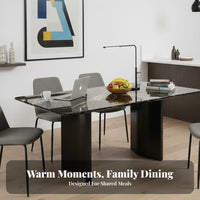 Rectangular Dining Table High-End Feel Rectangular Marble Top Table Easy to Clean Home Furniture for Apartment Dwellers, Homeowners, Restaurant