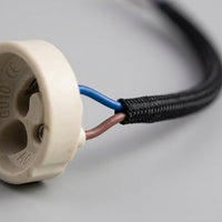 Halogen Bulbs and GU10 Lamp Holder with Braided Wire, High Temperature Resistant Ceramic Lamp for DIY Lighting, GZ10, 150mm Wire Length