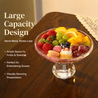 Sparkling Glass Fruit Bowl 150cm, Trifle Bowl for Dinner Parties, Countertop Fruit Display, Dessert Serving Dish