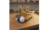 double Cylinder Heat-Cycle Engine Reflective Finish Heat-Cycle Engine Model Thermodynamics Demonstration